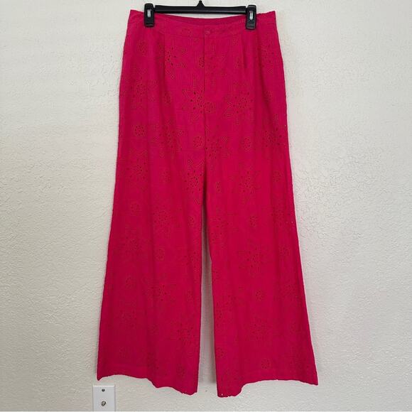 Jade by Johnny Was Joanna Eyelet Blazer Kolbie Pants Set Pink Love Potion S/M - Picture 6 of 11
